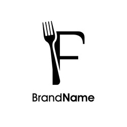 simple and unique initial f fork logo vector image