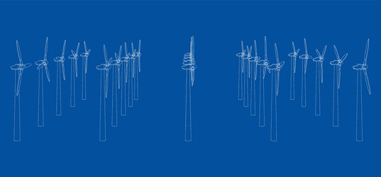wind turbines rendering of 3d vector image