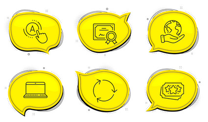 ab testing notebook and recycling icons set vector image