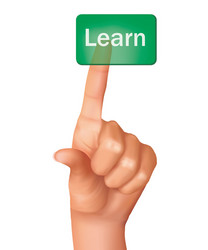 Finger Pushing Learn Icon vector image