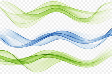 Green blue and pink wave set of waves abstract vector