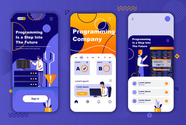 Programming company unique design kit for social vector