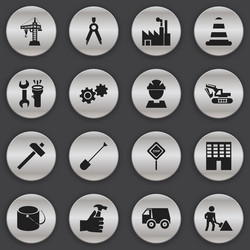 set of 16 editable building icons includes vector image