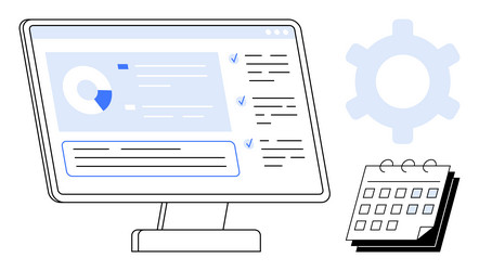task management dashboard with analytics calendar vector image
