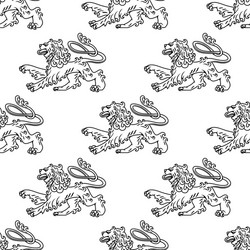 Vintage Heraldic Lion Pattern Vector Image