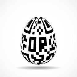 egg with binary code inside isolated on white vector image