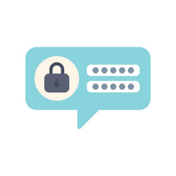 speech bubble showing password security concept vector image