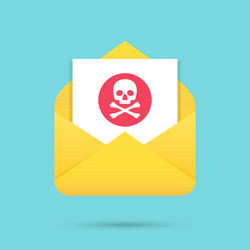 email message with spam icon in a flat design vector image
