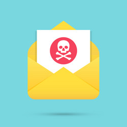 Email message with spam icon in a flat design vector