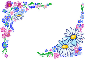 frame from abstract flowers vector