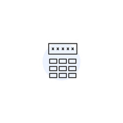 Keypad pin number entry code line icon password vector