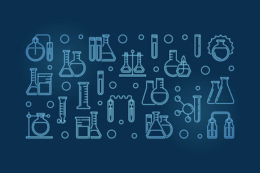 Laboratory equipment outline blue modern vector