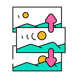 parallax scrolling ux ui design icon color vector image