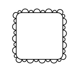 scalloped edge square frame simple rectangle vector image
