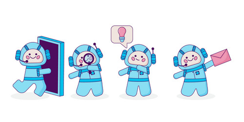 set chat bot icon virtual assistant for website vector image