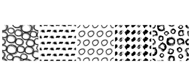 set of seamless patterns with scribble smears vector image