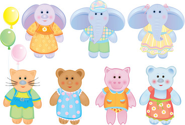 Adorable Baby Animals Vector Image