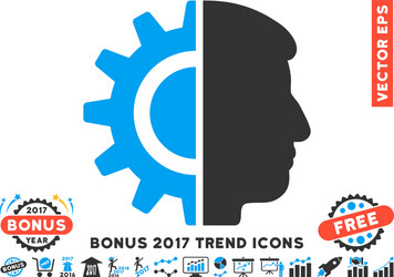 Android robotics flat icon with 2017 bonus trend vector