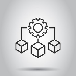 api technology icon in flat style algorithm vector image