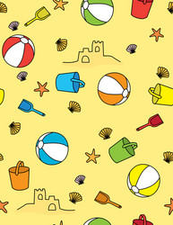 Beach seamless background pattern Royalty Free Vector Image