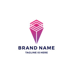geometric prism logo blockchain bitcoin ethereum vector image