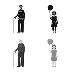 isolated object character and avatar logo set vector image