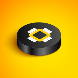 isometric line computer processor vector image