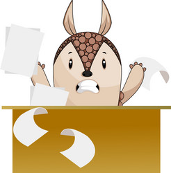 Armadillo working on white background vector