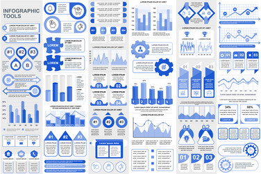 Bundle infographic elements data visualization vector