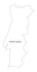 line art portugal map continuous europe vector