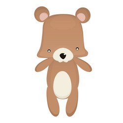 Teddy bear flat cute pink Royalty Free Vector Image