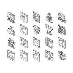 affiliate marketing and commerce isometric icons vector