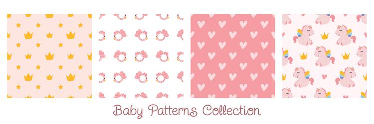 baby seamless patterns collection tiles vector image