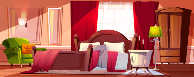 bedroom in morning mess vector