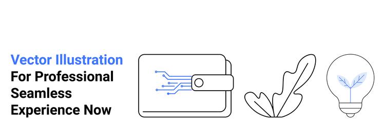 digital wallet innovation leaf and idea bulb vector image