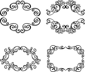 set of ornamental frames for text vector