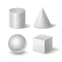 White cube cylinder sphere and cone Royalty Free Vector