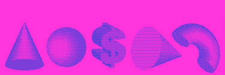 square pixel 80s shapes collection set of trendy vector image