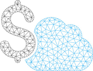 cloud banking polygonal frame mesh vector image