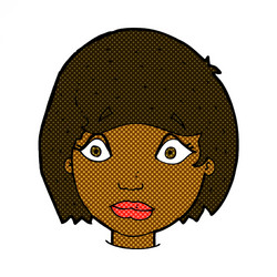 comic cartoon worried female face vector