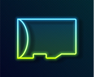 Glowing neon line micro sd memory card icon vector