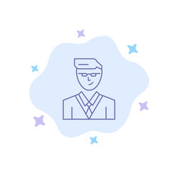 man user manager student blue icon on abstract vector image