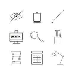 office linear icon set simple outline icons vector image