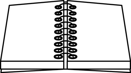 open notebook spiral paper blank utensil vector image