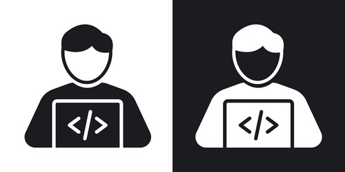 programmerline in thin line black color flat vector image