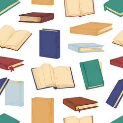 seamless pattern with open and closed books vector image