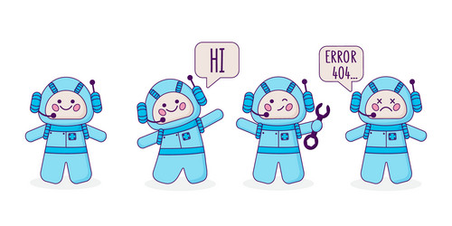 set chat bot icon virtual assistant for website vector image