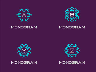 set compact monogram design template with letter Vector Image