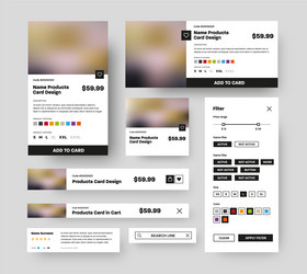set of product ui cards for mobile app stores vector image