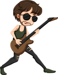 Rocker guitarist solo Royalty Free Vector Image